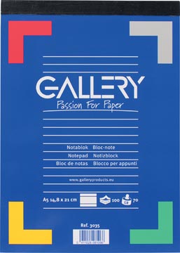 Schrijfblok kopgeniet gelijnd 100 vel 70gr a5 gallery