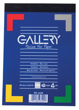 Notitieblok gelijnd 100 vel 70gr a6 gallery