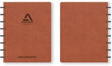 Schrift pp leder loook business geruit q5 72 vel 90 gr a5 bruin adoc