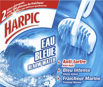 Harpic bloc de toilette, eau bleue, 38 g, paquet 2 pièces