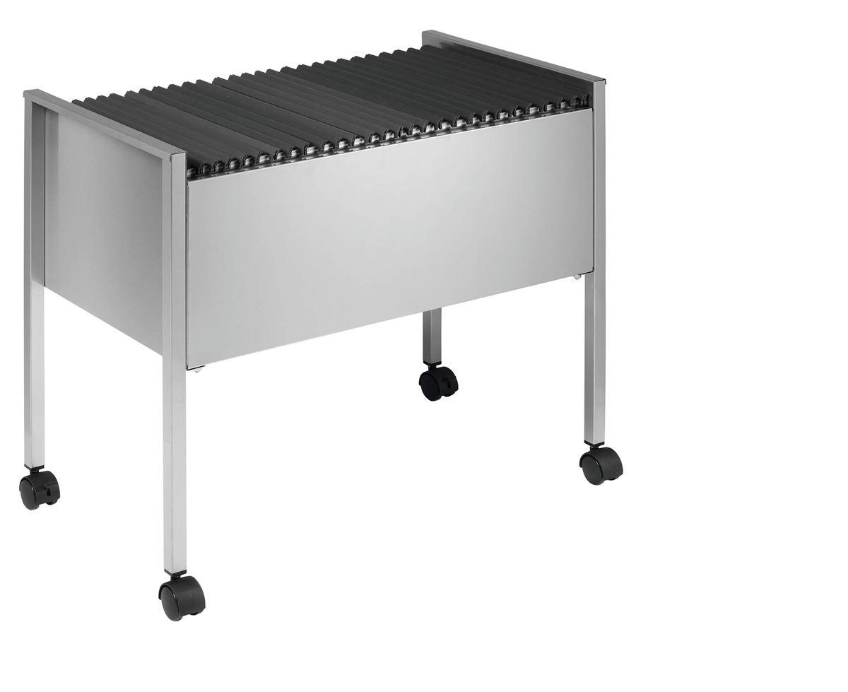 Hangmappentrolley a4 voor 80 hangmappen metaal zilver