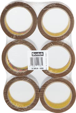P.6 verpakkingstape geluidsarm 50 mm x 66 m bruin scotch