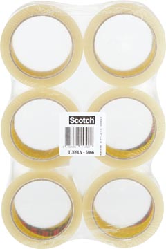 P.6 rollen verpakkingstape 50mm x 66m transparant scotch