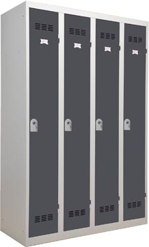 Vestiaire industrie propre, 4 portes, ft 180 x 120 cm, gris