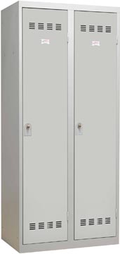 Vestiaire industrie salissante, 2 portes, ft 180 x 80 cm, gris