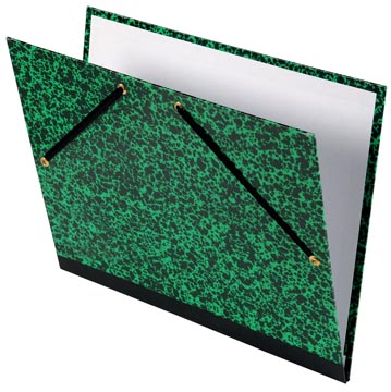 Tekenmap met 2  zwarte elastieken 52 x 72 cm groen/zwart canson