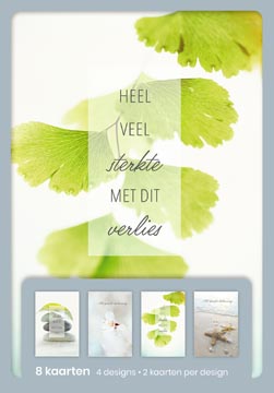 Hallmark wenskaarten, heel veel sterkte met dit verlies, blister van 8 stuks