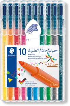 Box 10 triplus viltstiften assorti staedtler