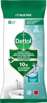 Dettol reiningsdoekjes antibacterieel, oceaanfris, pak van 72 stuks