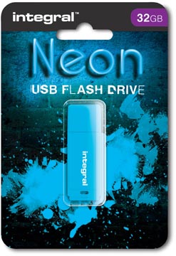 Usb 2.0 neon 32gb blauw integral