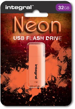 Usb neon 32gb oranje integral
