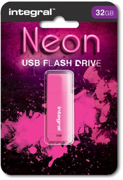 Usb 2.0 neon 32gb roze integral