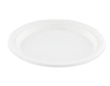 Conpax bord, uit suikerriet,  23 cm, wit, pak van 50 stuks