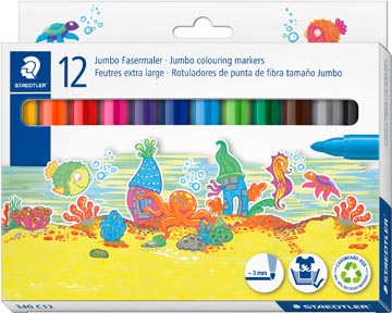 Etui 12 kleurstiften jumbo noris club  assorti staedtler