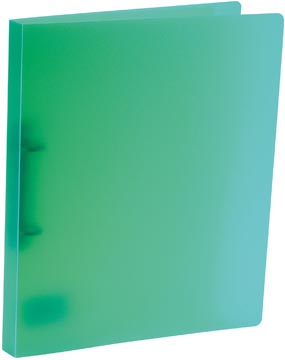 Bronyl ringmap, voor ft A4, uit PP, 2 D-ringen van 15 mm, transparant groen