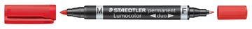 Lumocolor permanent marker duo m/f rood staedtler