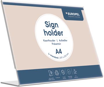 Europel folderhouder, met L-voet, ft  A4 liggend