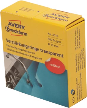 D.500 versterkingsringen 13mm transparant avery