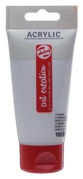 Tube 75ml acrylverf titaan wit talens