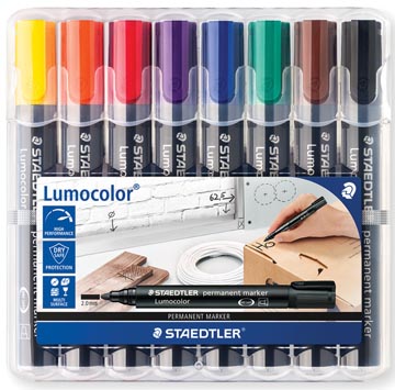 Etui 8  permanent markers lumocolor 352 ass staedtler