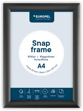 Europel clicklijst Premium, 25 mm, ft A4, zwart