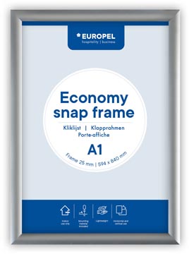 Europel cadre à clapets Economy, liste 25 mm, ft A1, argent