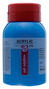 Acrylverf 750ml primair cyaan talens