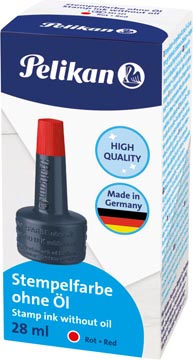 Stempelinkt zonder olie 28 ml rood pelikan