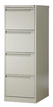 Bisley hangmappenkast, ft 132,1 x 47 x 62,2 cm (h x b x d), 4 laden, grijs
