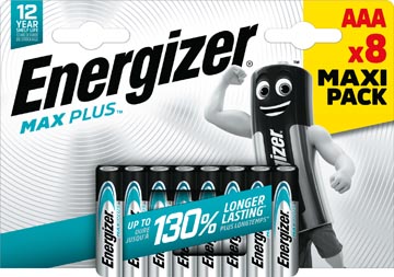 Energizer piles Max Plus AAA, blister de 8 pièces