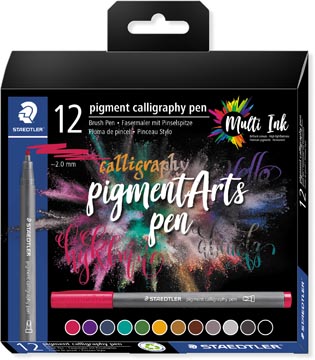 Set 12 brush pen calligraphy assorti staedtler