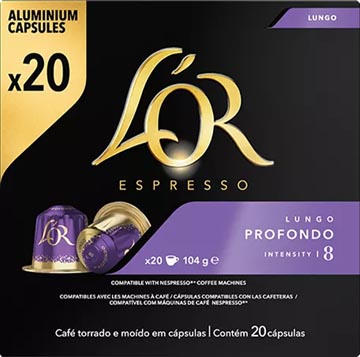 P.20 capsules de cafe l'or intensity lungo profondo douwe egberts
