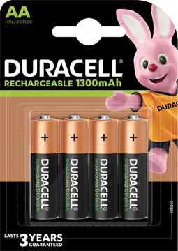 Bl.4 herlaadbare batterijen plus aa duracell