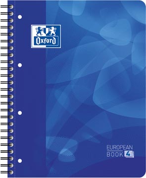 Oxford School Projectbook spiraalschrift, ft A4+, 4-gaats perforatie, gelijnd, blauw