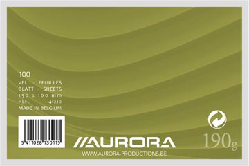 Aurora witte systeemkaarten, ft 10 x 15 cm, effen,  pak van 100 stuks