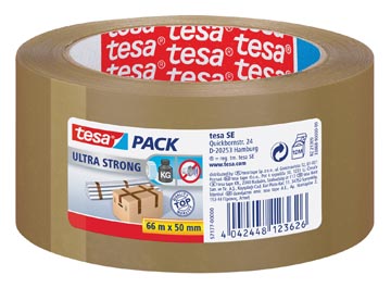 Verpakkingstape pvc 66mx50mm bruin tesa