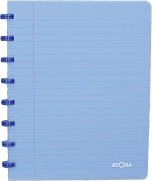 Schrift pp gelijnd 72 vel 90gr a5 transparant blauw atoma