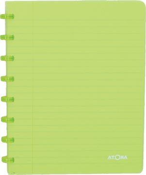Schrift pp gelijnd 72 vel 90gr a5 transparant groen atoma