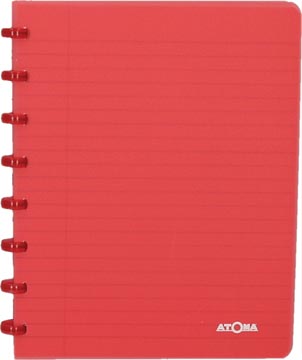 Schrift pp gelijnd 72 vel 90gr a5 transparant rood atoma