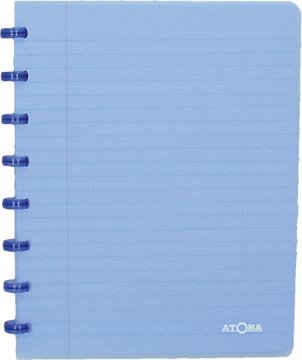 Schrift pp geruit 72 vel 90gr a5 transparant blauw atoma
