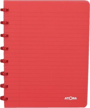 Schrift pp geruit 72 vel 90gr a5 transparant rood atoma