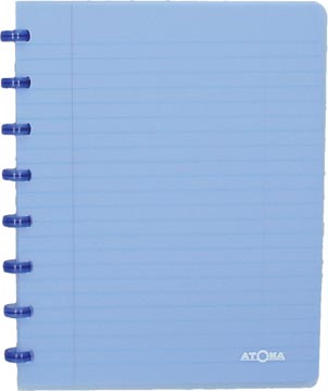 Schrift trendy pp commercieel com geruit 72 vel 90gr a5 transparant blauw atoma