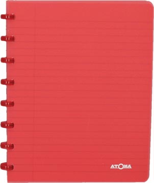 Schrift pp commercieel geruit 72 vel 90gr a5 transparant rood atoma