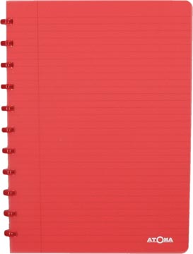 Schrift pp gelijnd 72 vel 90gr a4 transparant rood atoma