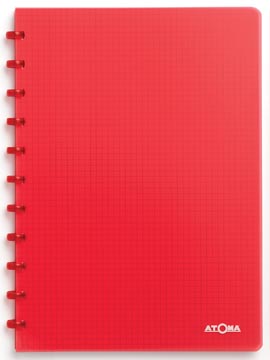Atoma Trendy schrift, ft A4, 144 bladzijden, geruit 5 mm, transparant rood
