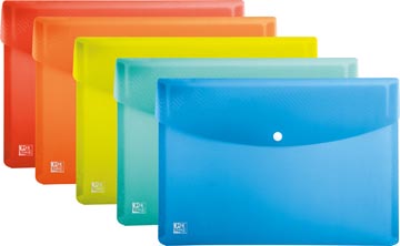Documentenmap met drukknop urban pp a4 geassorteerde kleuren oxford