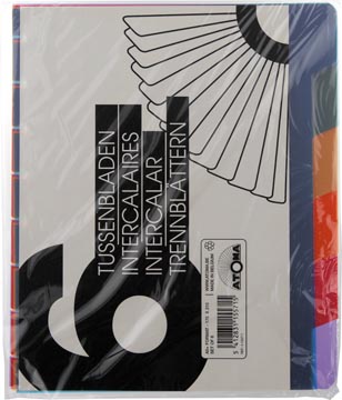 Tabbladen voor a5+ schrift 6 tabs pp assorti atoma