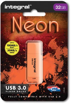 Usb3 neon 32gb oranje integral