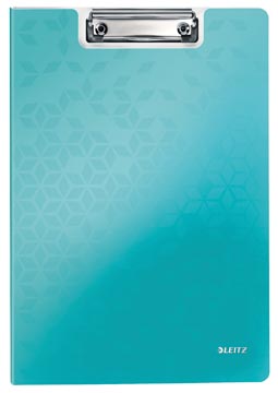 Leitz WOW plaque à pince avec couverture, ft A4, bleu glacier