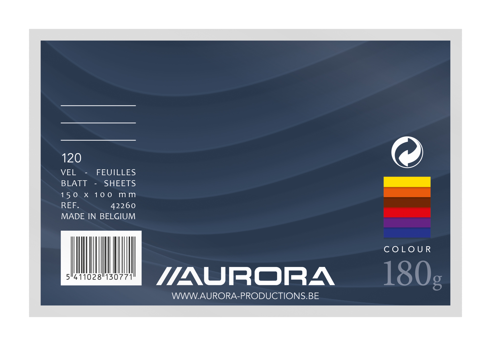 P.120 fiches gelijnd 150 x 100 mm assorti offic